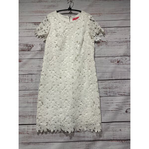 Betsy Johnson Lace Shift Dress Women's Size‎ 8 White Graduation Bride